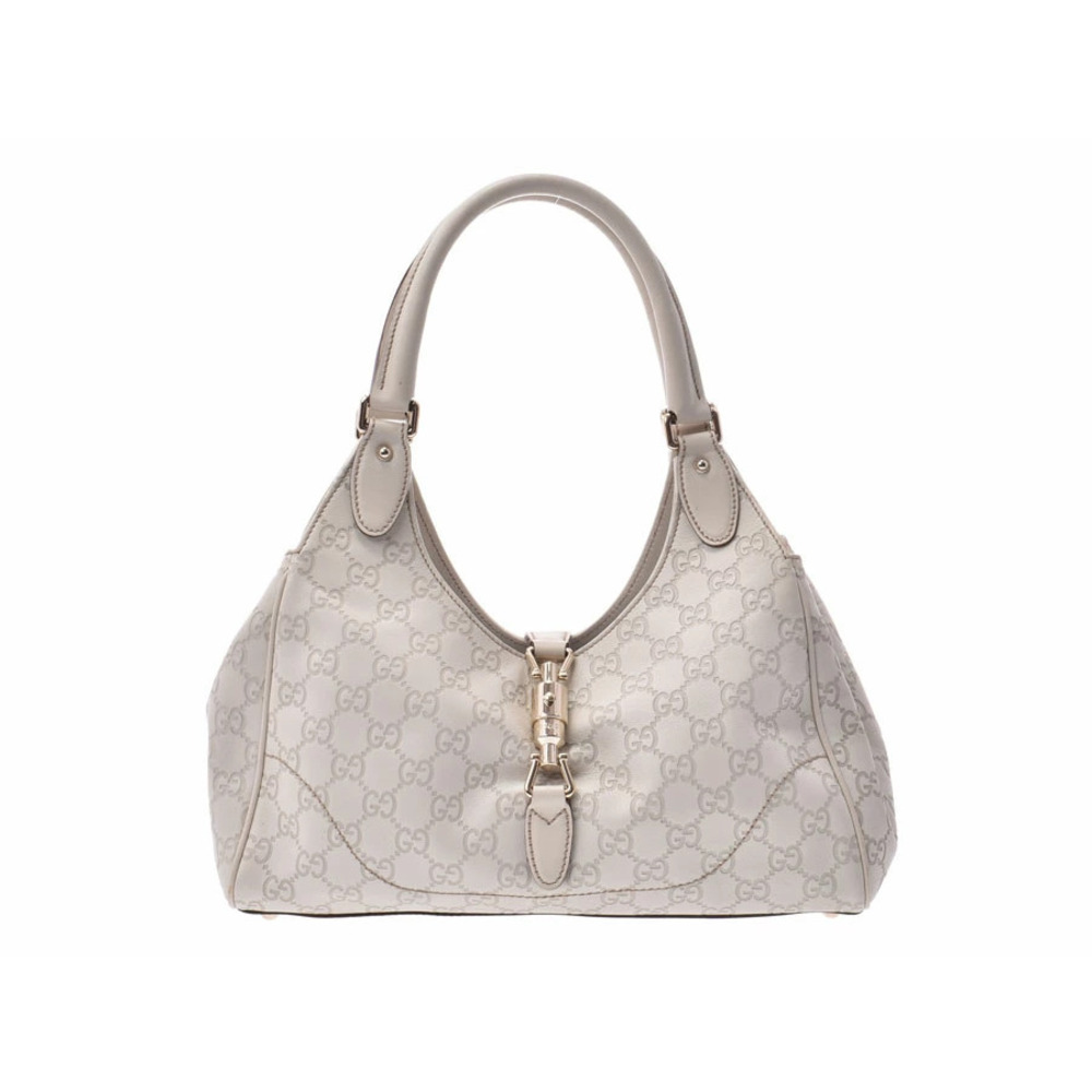 Gucci Guccissima Hobo Bag White Leather